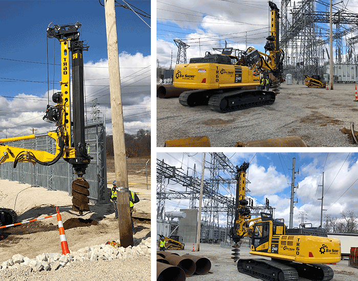 Rig-Rents TR60 Drill Rigs working in utility environment